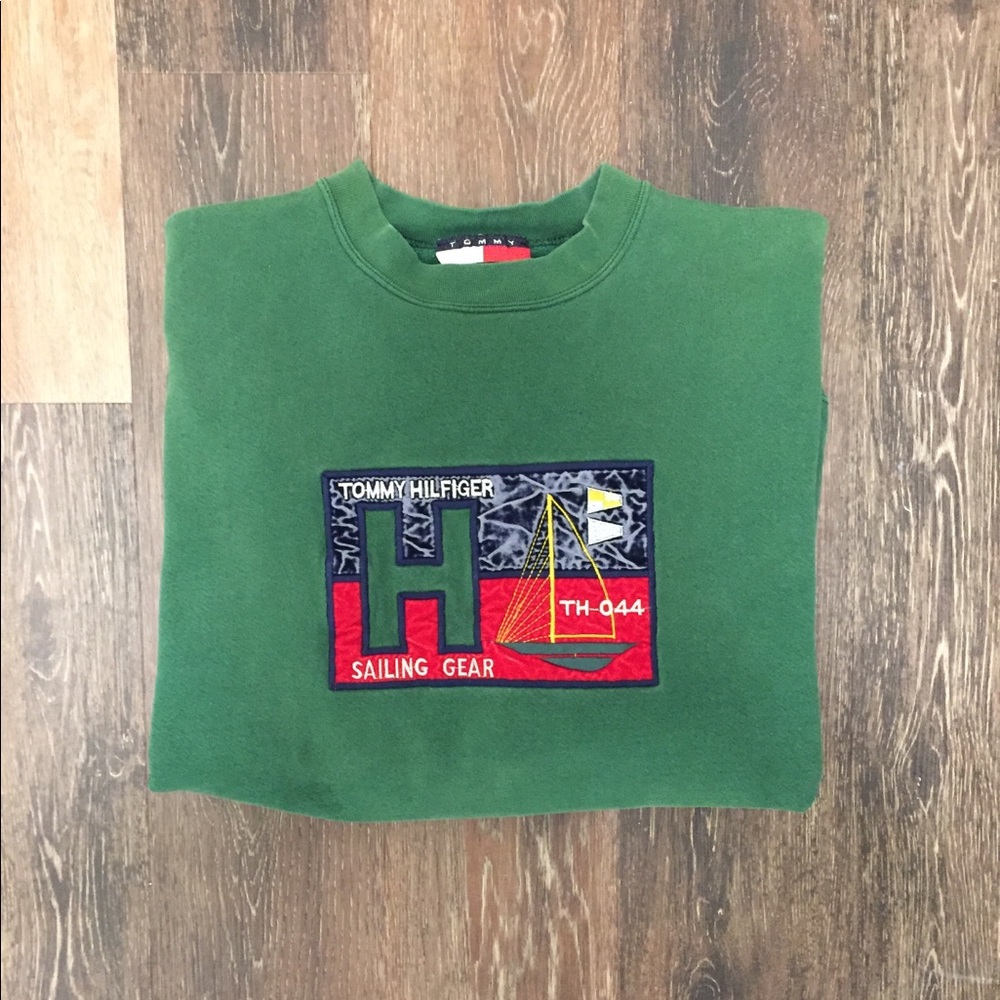 Vintage Tommy Hilfiger Sailing Gear Green Crewneck